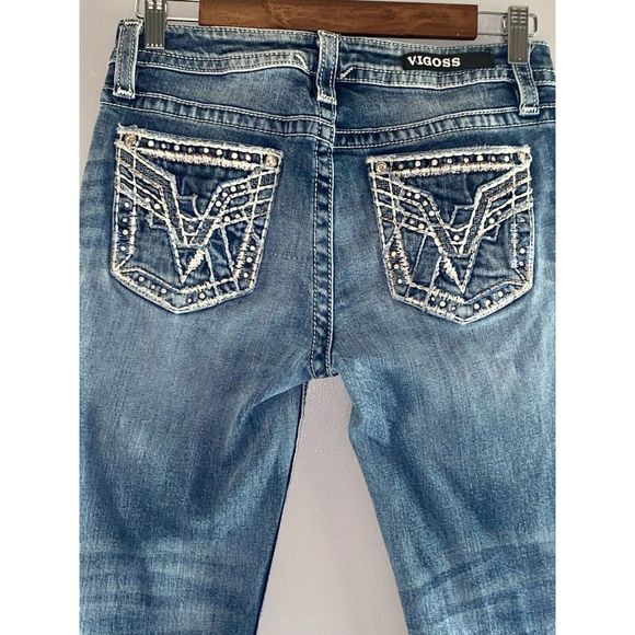 Vigoss Denim - Vigoss Bootcut Jeans Embellished  V Pockets Embroidered Mid Rise Women’s 28